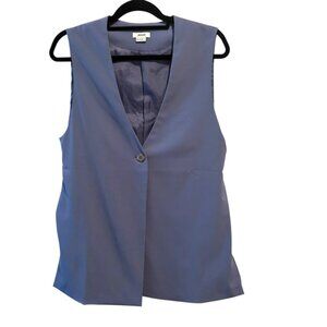 Single Button Vest Women’s Sz Medium Blue With Back Strap Office